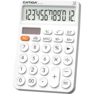 imageCATIGA 12 Digit Desktop Calculator Basic Desk Calculator with Large LCD Display Big Buttons 4 Function Solar and Battery Dual Power for Office School Home SD1292 Fresh Blue4 White