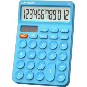 imageCATIGA 12 Digit Desktop Calculator Basic Desk Calculator with Large LCD Display Big Buttons 4 Function Solar and Battery Dual Power for Office School Home SD1292 Fresh Blue5 Blue