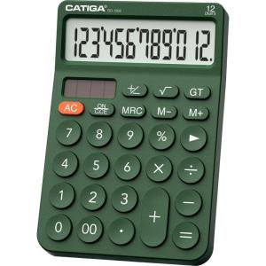 imageCATIGA 12 Digit Desktop Calculator Basic Desk Calculator with Large LCD Display Big Buttons 4 Function Solar and Battery Dual Power for Office School Home SD1292 Fresh Blue6 Green
