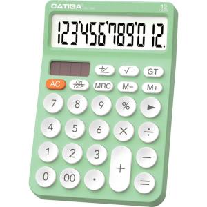 imageCATIGA 12 Digit Desktop Calculator Basic Desk Calculator with Large LCD Display Big Buttons 4 Function Solar and Battery Dual Power for Office School Home SD1292 Fresh Blue53 Mint