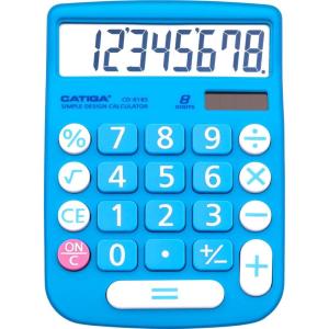imageCATIGA Desktop Calculator 8 Digit with Solar Power and Easy to Read LCD Display Big Buttons for Home Office School Class and Business 4 Function Small Basic Calculators for Desk CD8185Blue