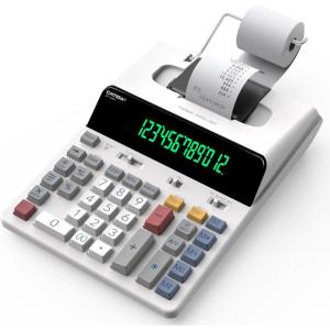 imageCATIGA New ampamp Upgraded 2025 Printing Calculator Adding Machine 10 Key Desktop Home Office Calculator with Paper Roll Print Out Accounting Business FinanceWhite Ink Free