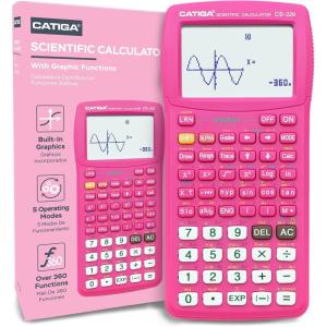 imageScientific Calculator 2 Line  for Math Algebra and Trigonometry Science Statistics Engineering Physics Business Class Over 200 Functions with Memory and Replay Function4 Pink