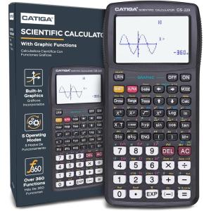 imageScientific Calculator 2 Line  for Math Algebra and Trigonometry Science Statistics Engineering Physics Business Class Over 200 Functions with Memory and Replay Functionblack