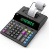 imageCATIGA 12 Digit Thermal Printing Calculator with Tape Print Out InkFree Adding Machine 5X Faster Quite at 80 LPS Extra Large Fluorescent Display Tax Calculation with Clock and Calendar SP2401Black