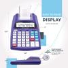 imagePrinting Calculator with 12 Digit LCD Display Screen 203 Linessec Two Color Printing Adding Machine for Accounting Use AC Adapter Included