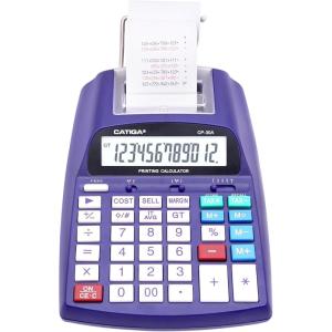 imagePrinting Calculator with 12 Digit LCD Display Screen 203 Linessec Two Color Printing Adding Machine for Accounting Use AC Adapter Included